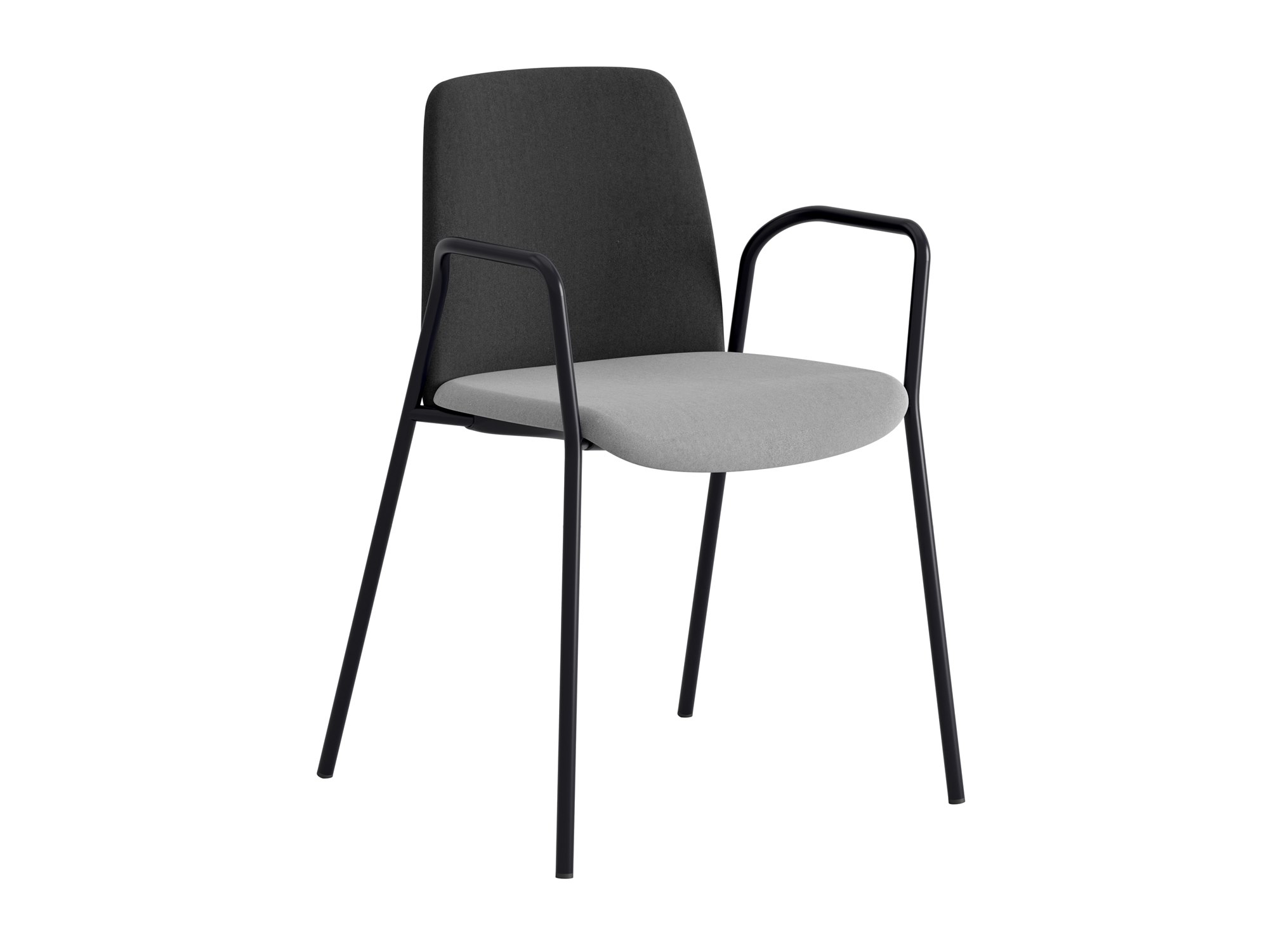 Choice, armstöd, svart tygklädd rygg, ljusgrå tygklädd sits, svart stativ