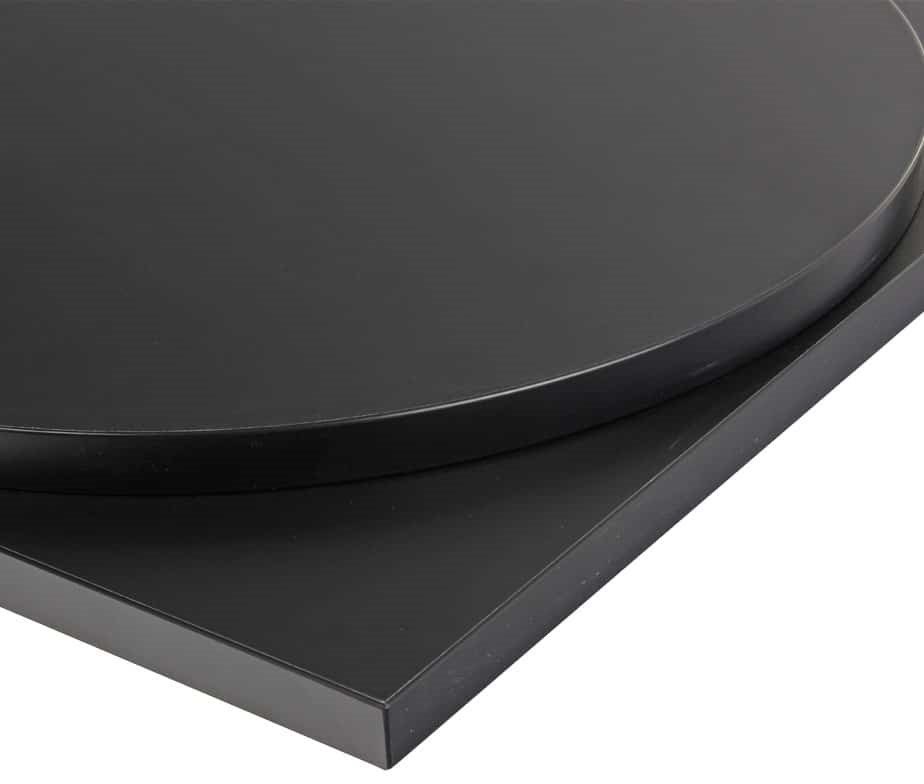 Bordplate svart, 6 størrelser, for innemiljø
