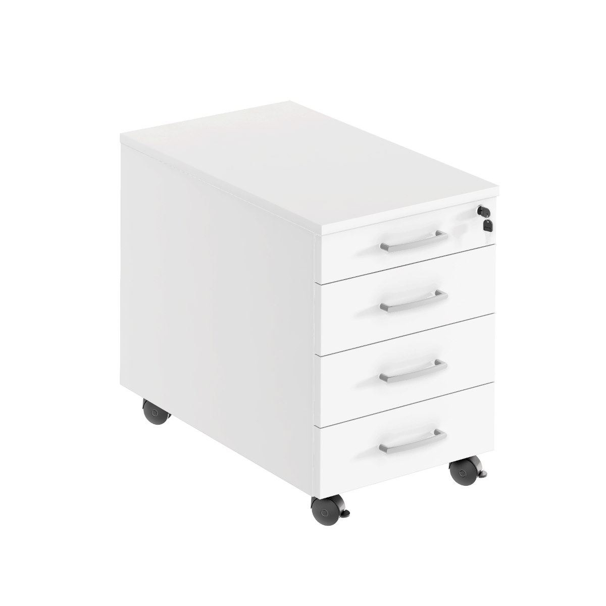 Hurts 4 lådor, inkl pennfack & lås, vit