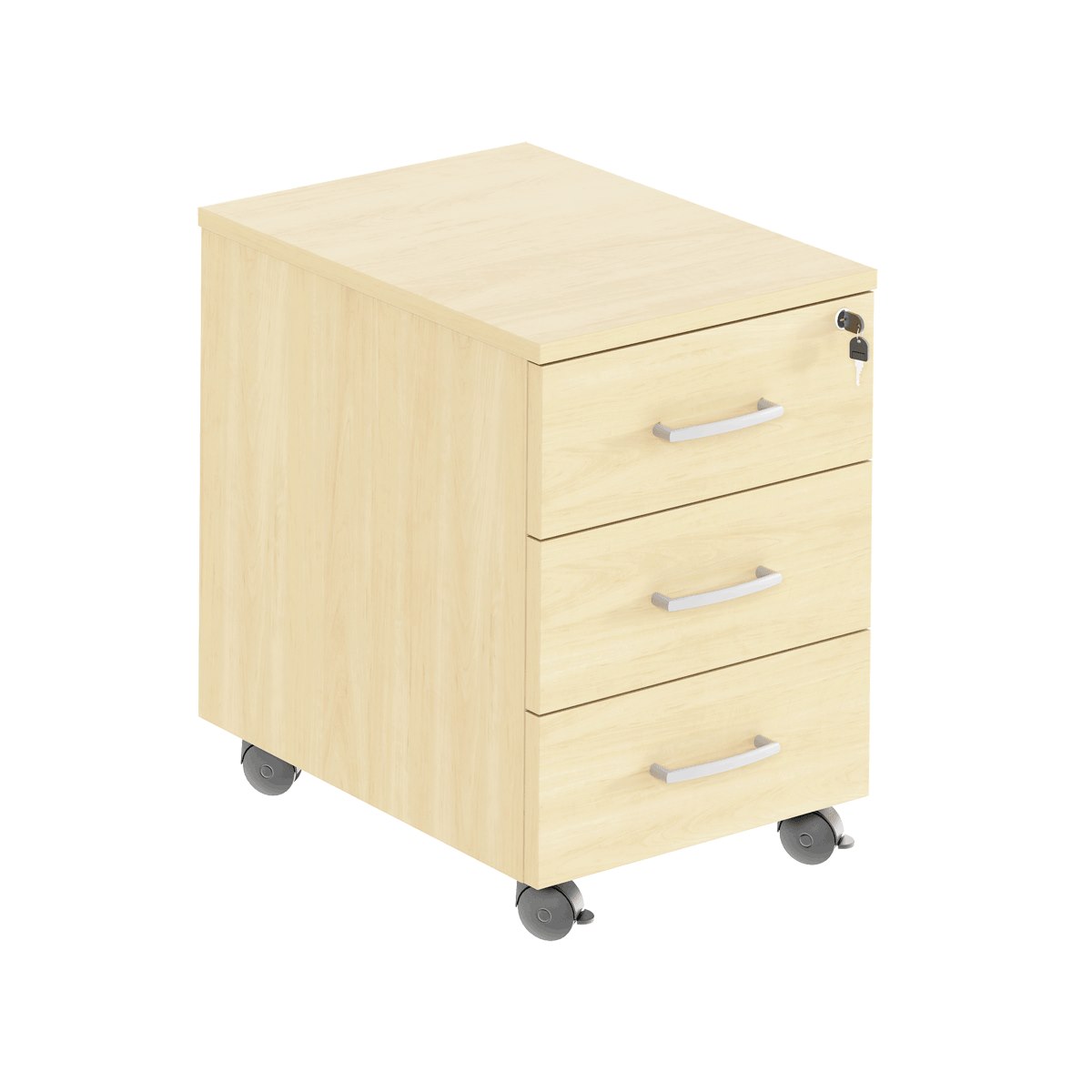 Hurts, 3 lådor, inkl. pennfack & lås, björk