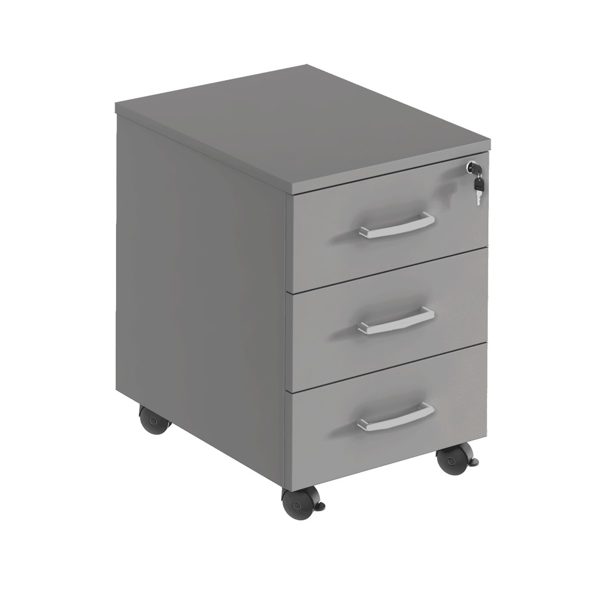 Hurts, 3 lådor, inkl. pennfack & lås, mellangrå