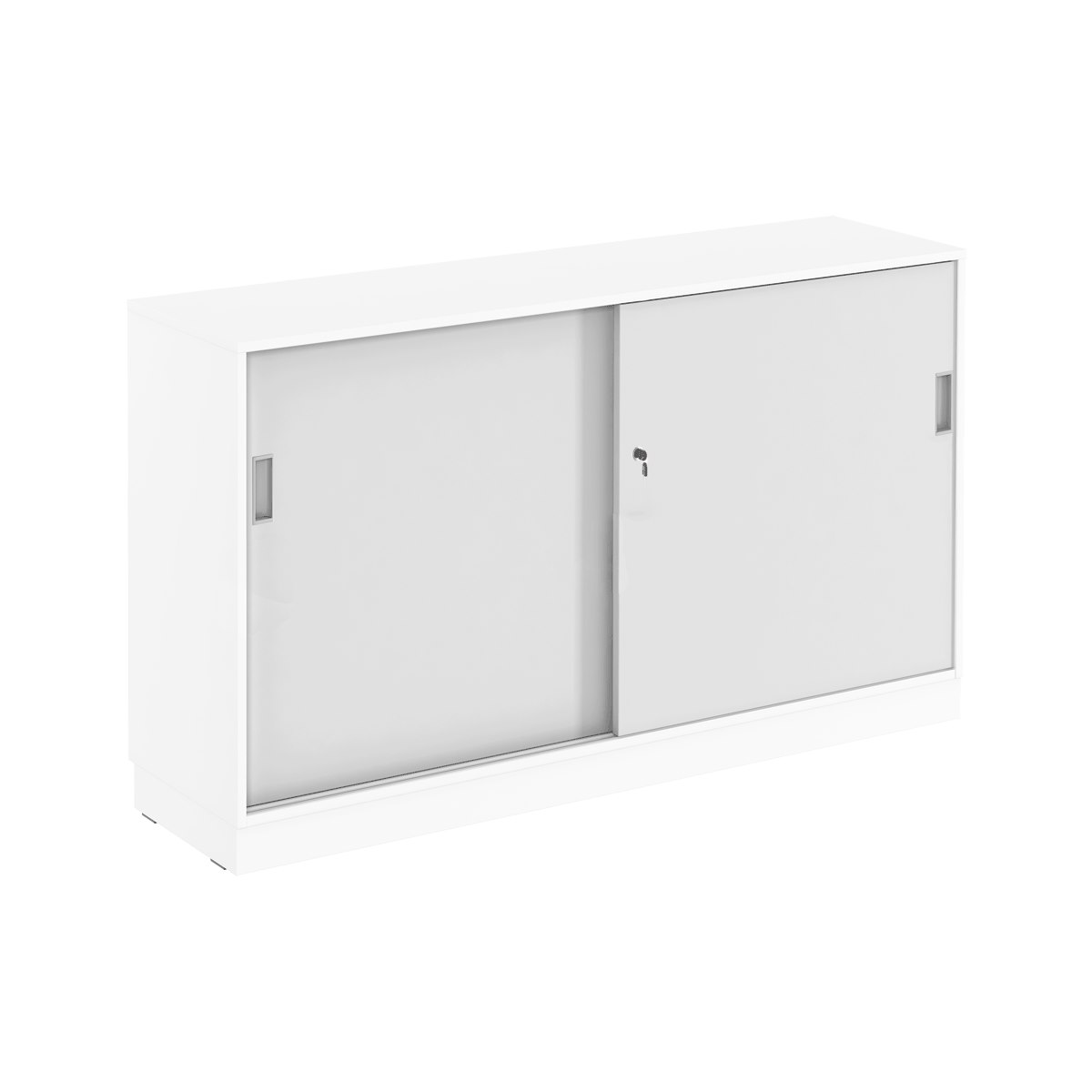 Skjutdörrskåp, 2xA4, 160x91,5x40 cm, Vit/Ljusgrå