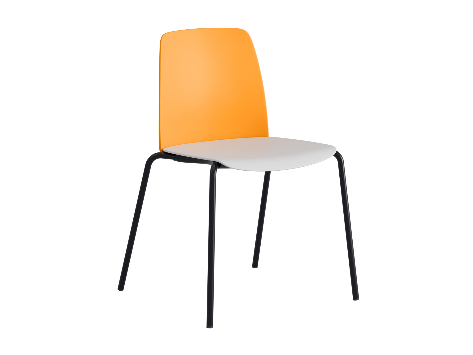 Choice, orange plastrygg, vit plastsits, svart stativ