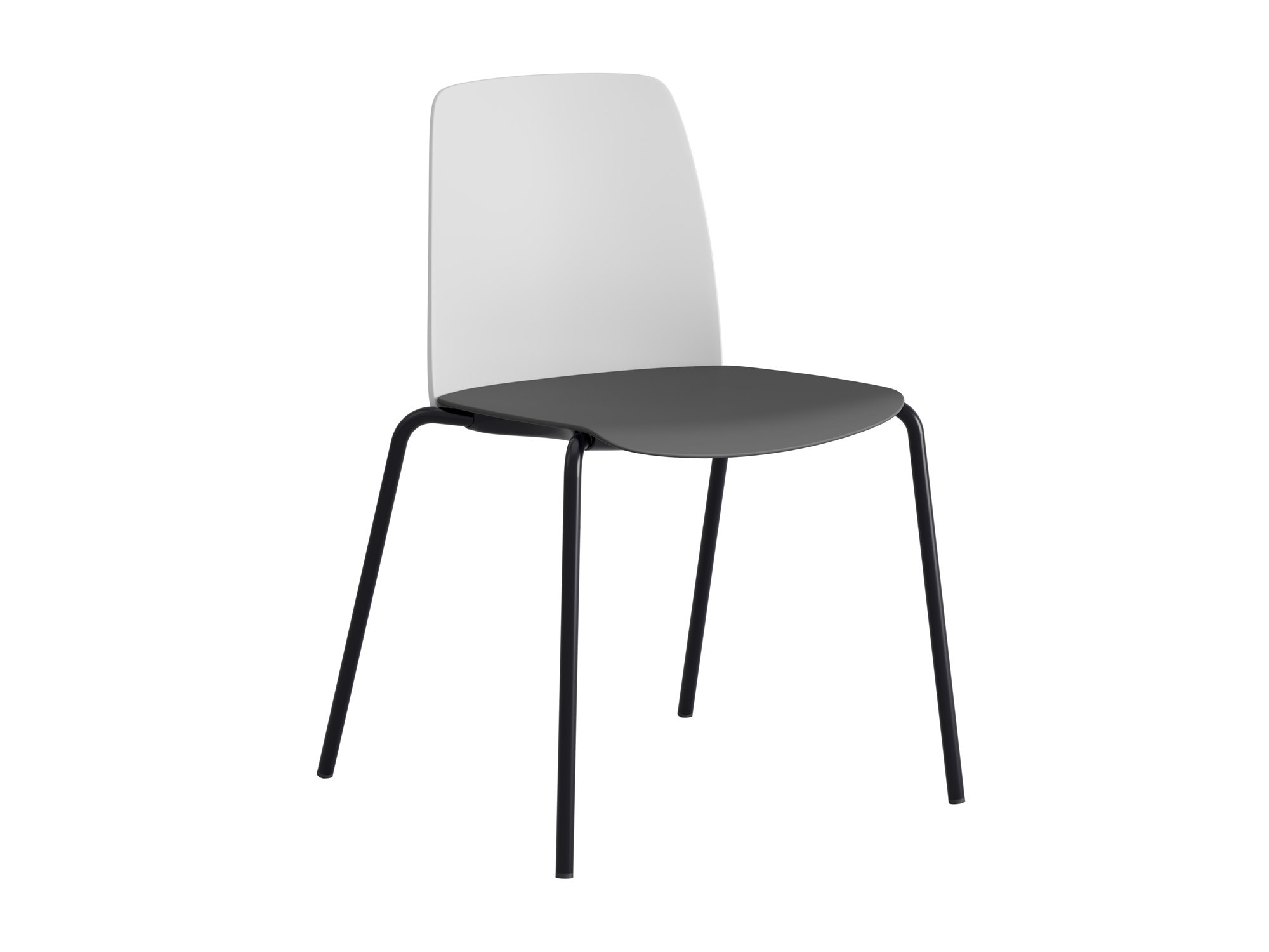 Choice, vit plastrygg, mörkgrå plastsits, svart stativ