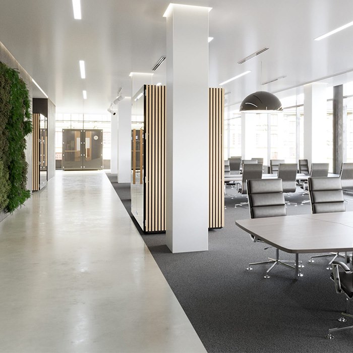 Tyst mötesrum Mutebox Work Connect stor arbetsplats för 1 person glasad fram med vit ram