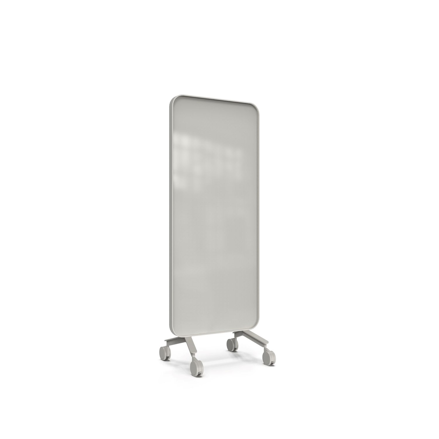 Frame Mobile, dubbelsidig glasskrivtavla, 75x196 cm, Shy, grå ram
