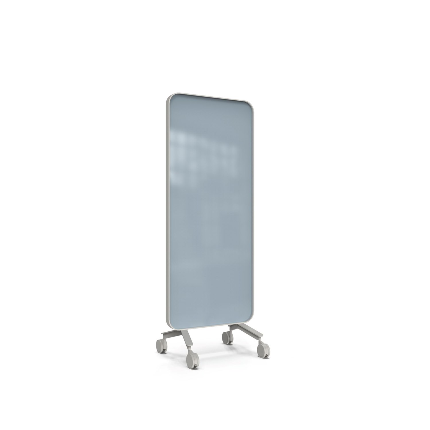 Frame Mobile, dubbelsidig glasskrivtavla, 75x196 cm, Smooth, grå ram