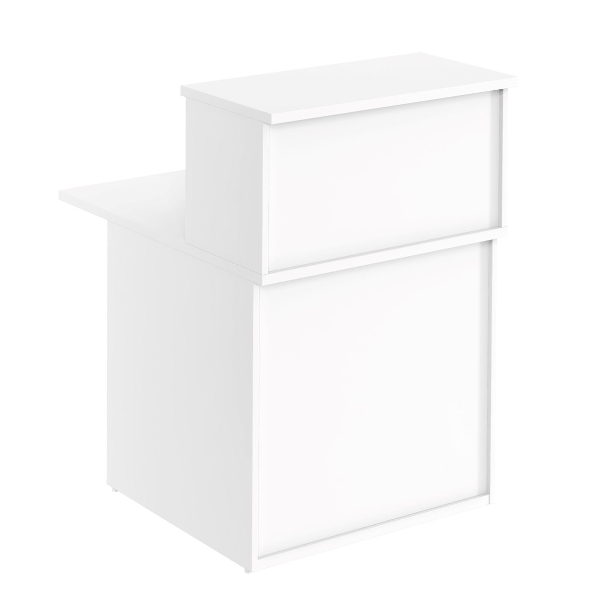 Receptionsdisk Business Economic, med överdel, 80x112,5 cm, vit