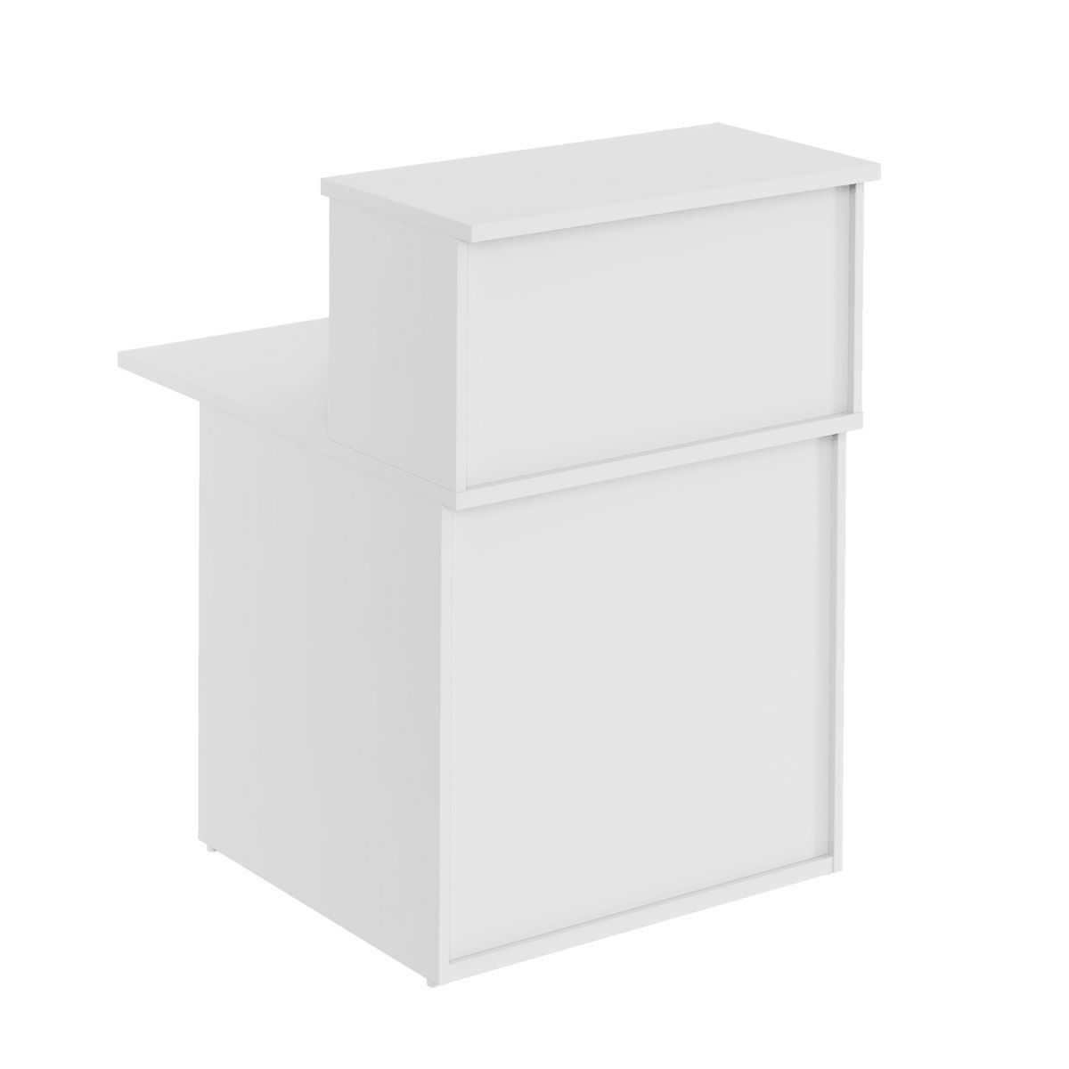 Receptionsdisk Business Economic, med överdel, 80x112,5 cm, ljusgrå