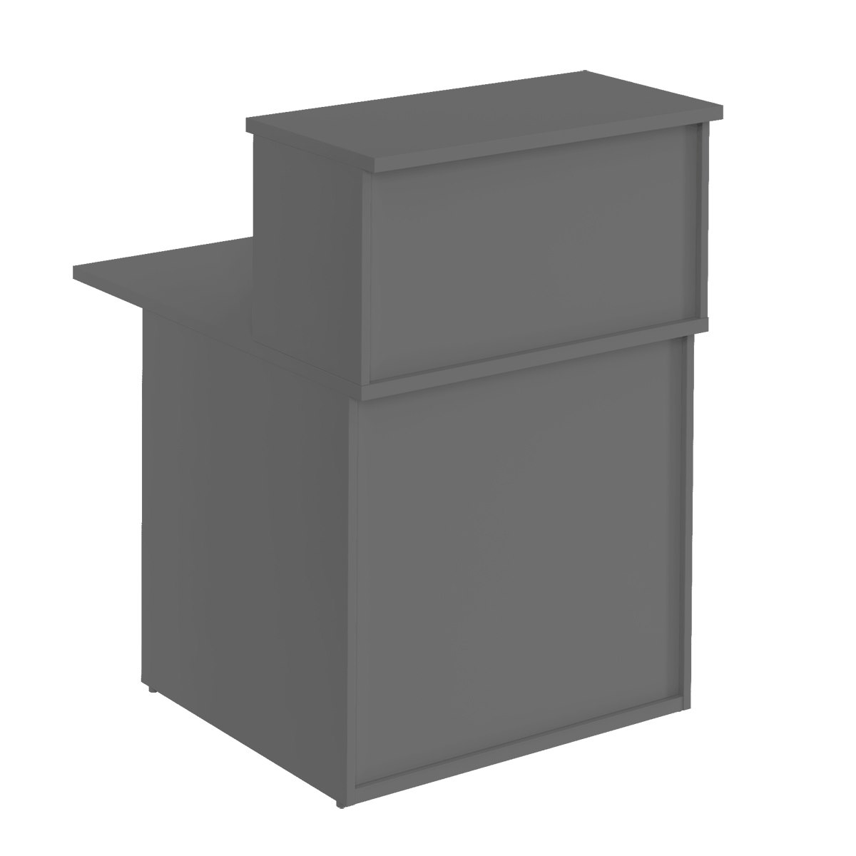 Receptionsdisk Business Economic, med överdel, 80x112,5 cm, mörkgrå