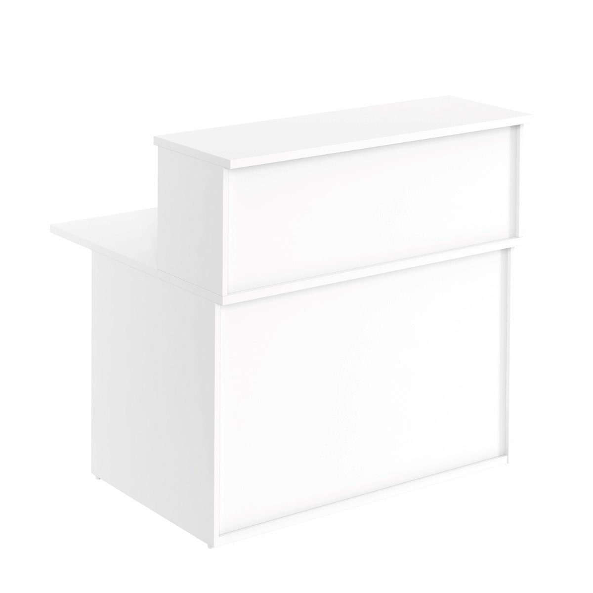 Receptionsdisk Business Economic, med överdel, 120x112,5 cm, vit