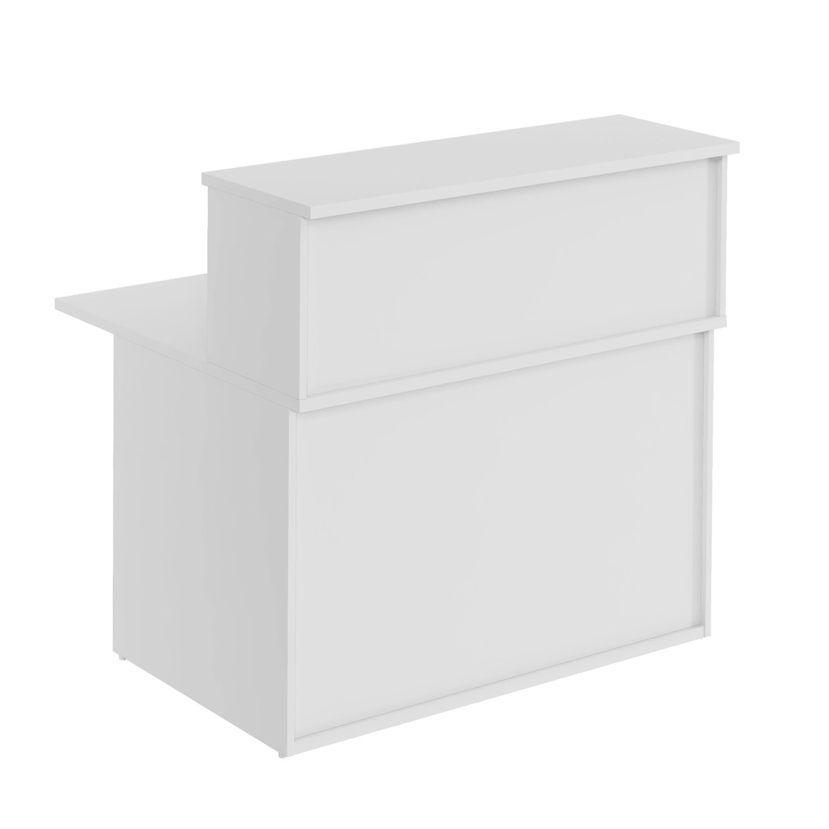 Receptionsdisk Business Economic, med överdel, 120x112,5 cm, ljusgrå