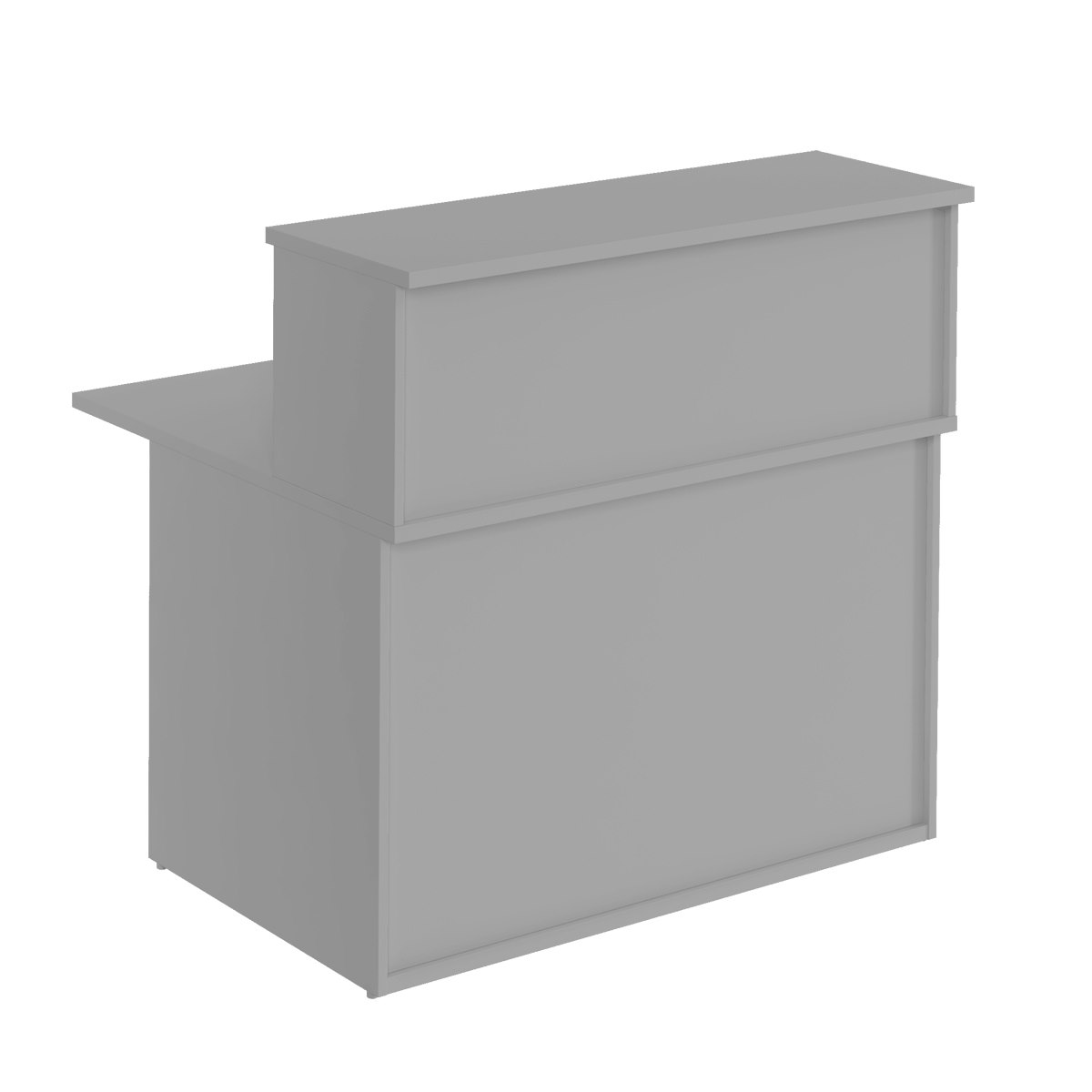 Receptionsdisk Business Economic, med överdel, 120x112,5 cm, mellangrå