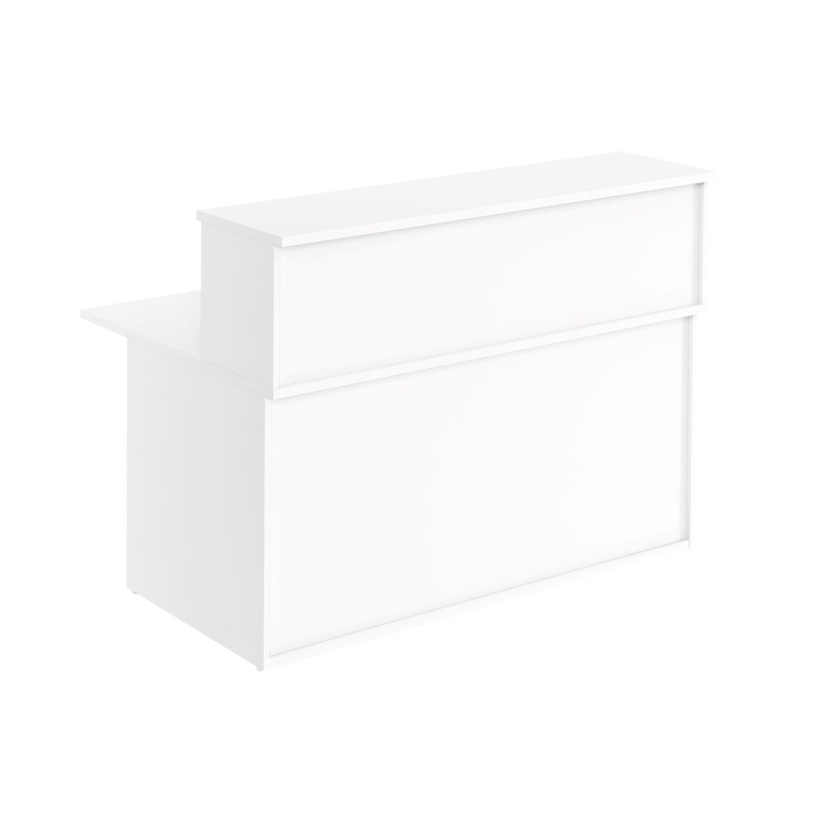 Receptionsdisk Business Economic, med överdel, 160x112,5 cm, vit