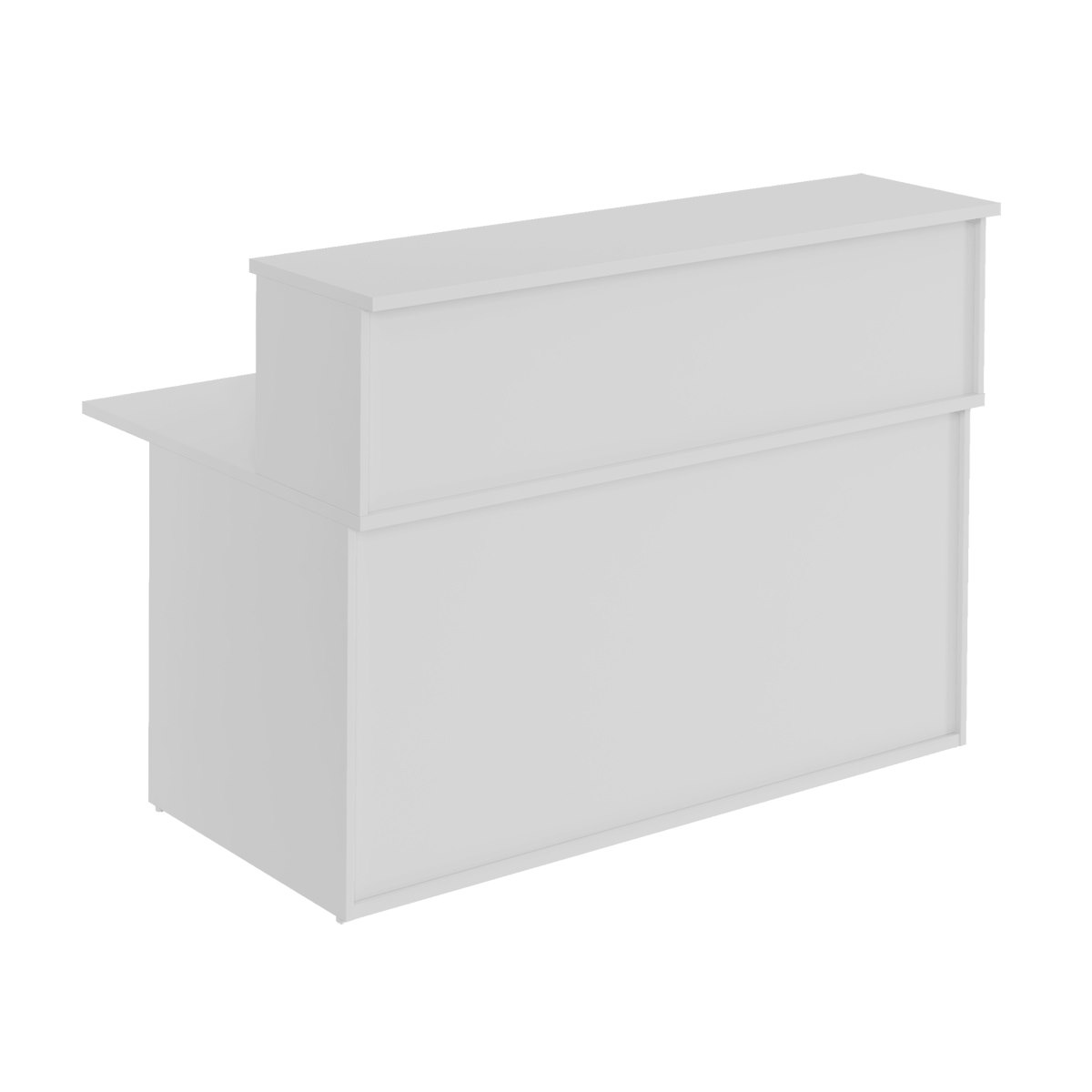 Receptionsdisk Business Economic, med överdel, 160x112,5 cm, ljusgrå