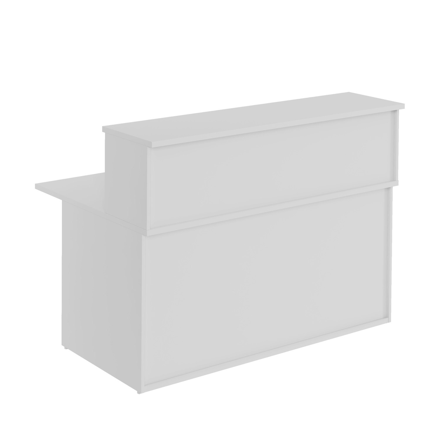 Receptionsdisk Business Economic, med överdel, 180x112,5 cm, ljusgrå