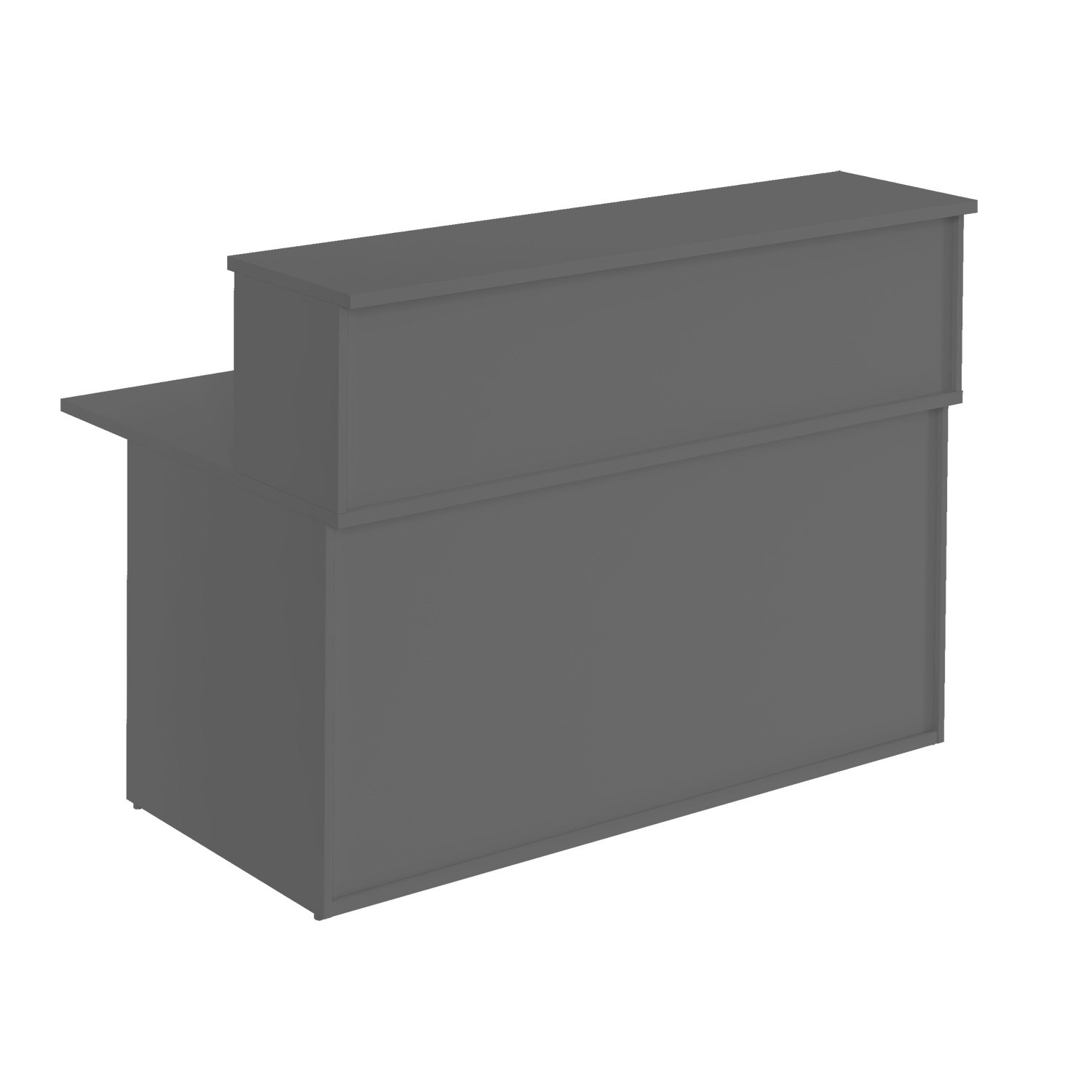 Receptionsdisk Business Economic, med överdel, 180x112,5 cm, mörkgrå