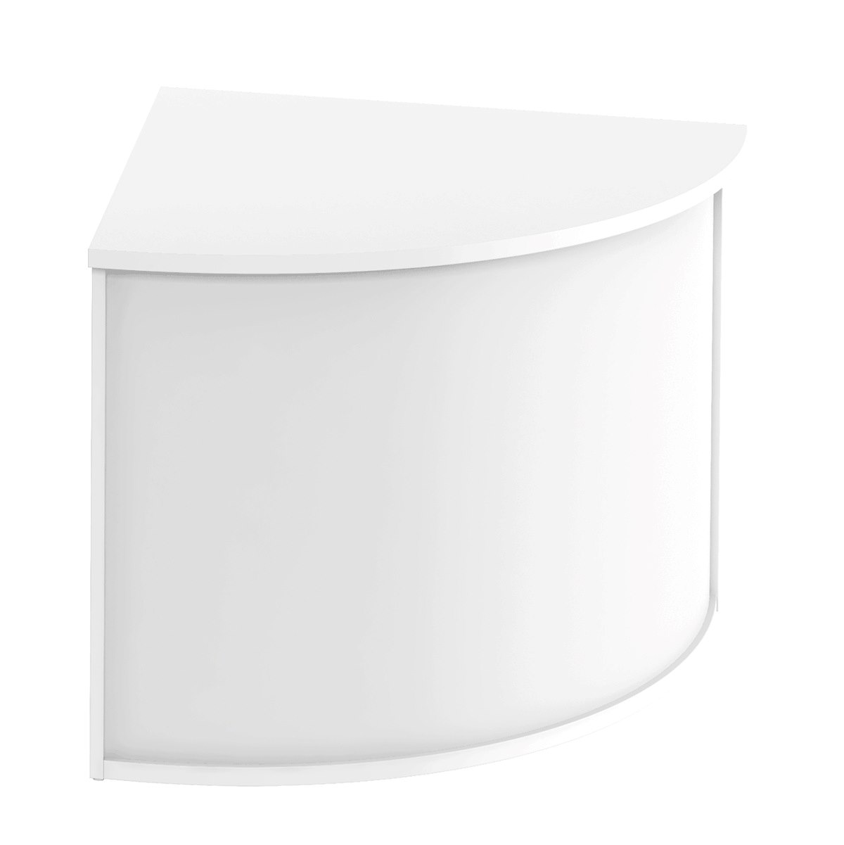 Receptionsdisk Business Economic, 85x74 cm, hörn, vit