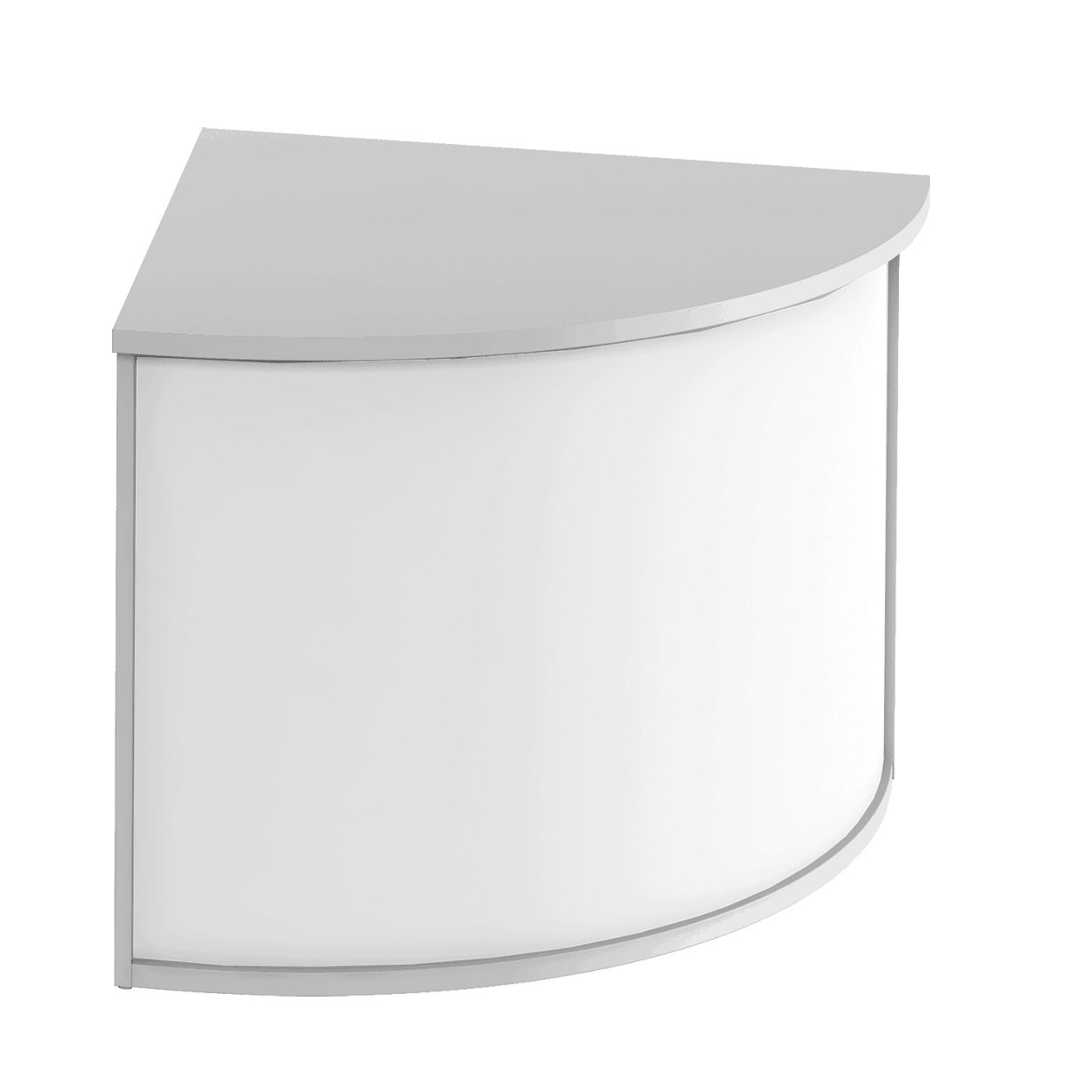 Receptionsdisk Business Economic, 85x74 cm, hörn, ljusgrå