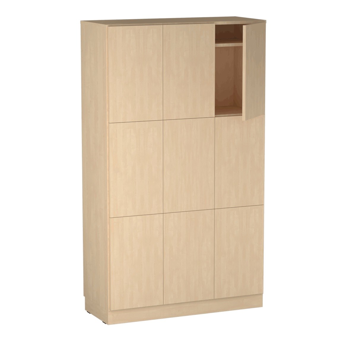 Personalskåp, 9 fack, 100x172,5 cm, mifarelås, björk