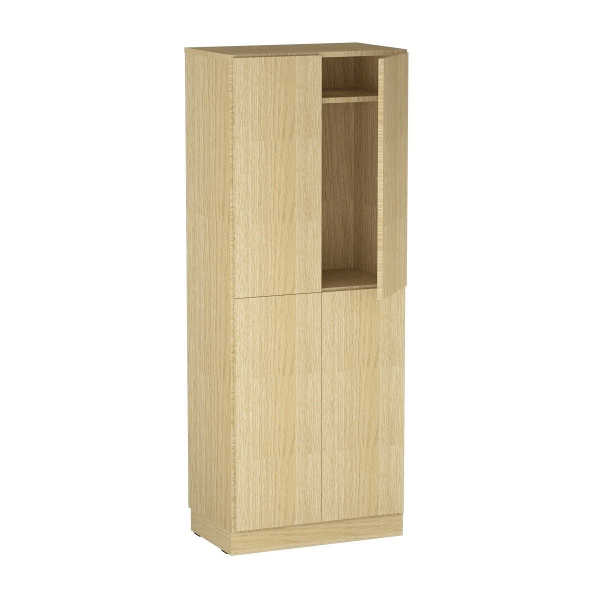 Personalskåp, 4 fack, 66x172,5 cm, mifarelås, ek