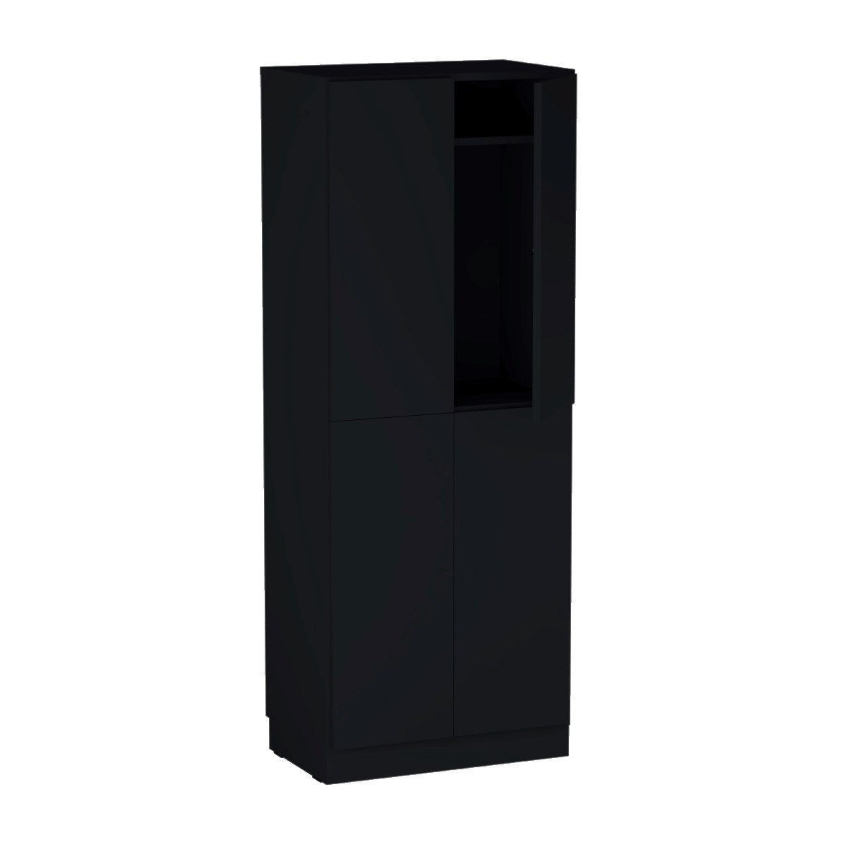 Personalskåp, 4 fack, 66x172,5 cm, nyckellås, svart