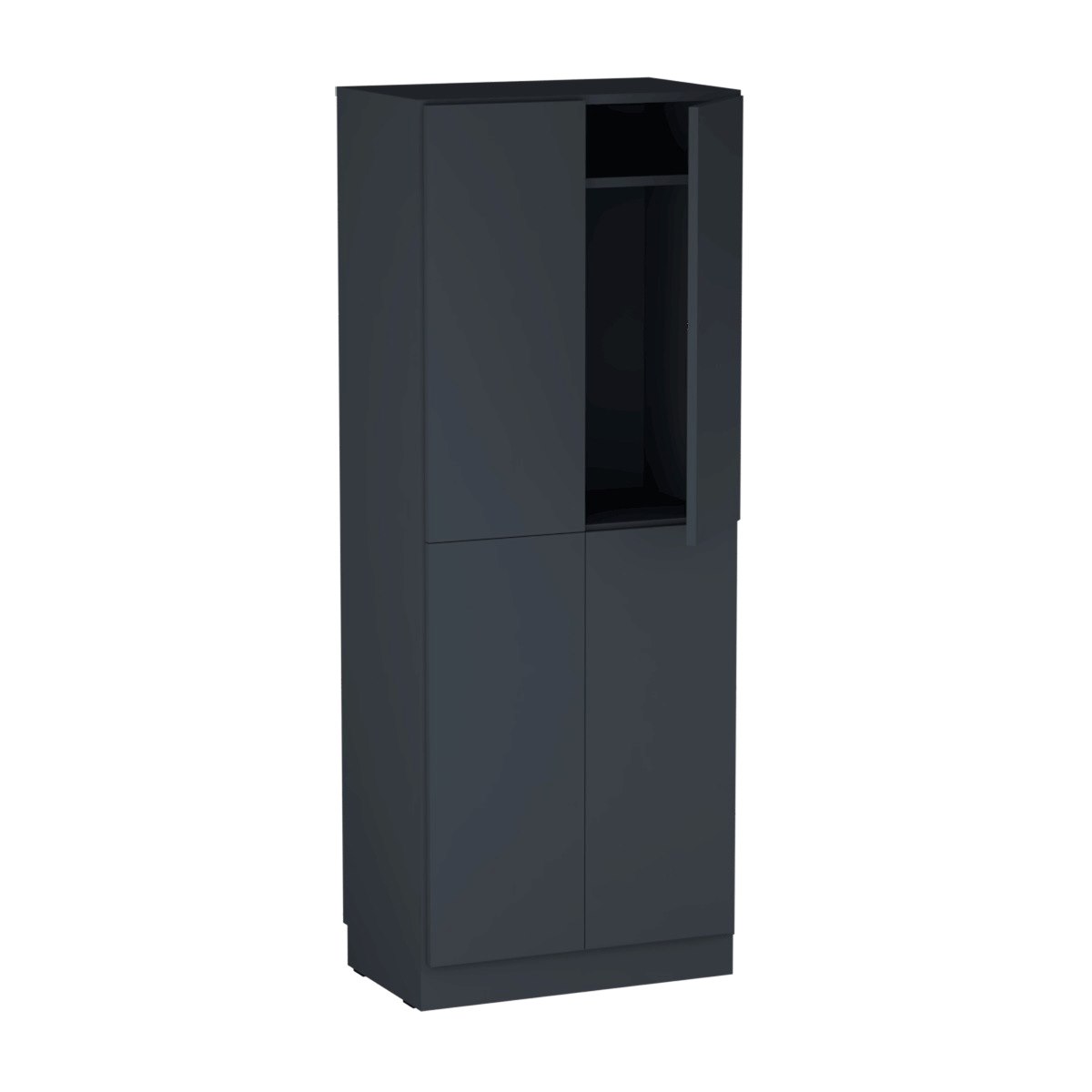 Personalskåp, 4 fack, 66x172,5 cm, mifarelås, mörkgrå