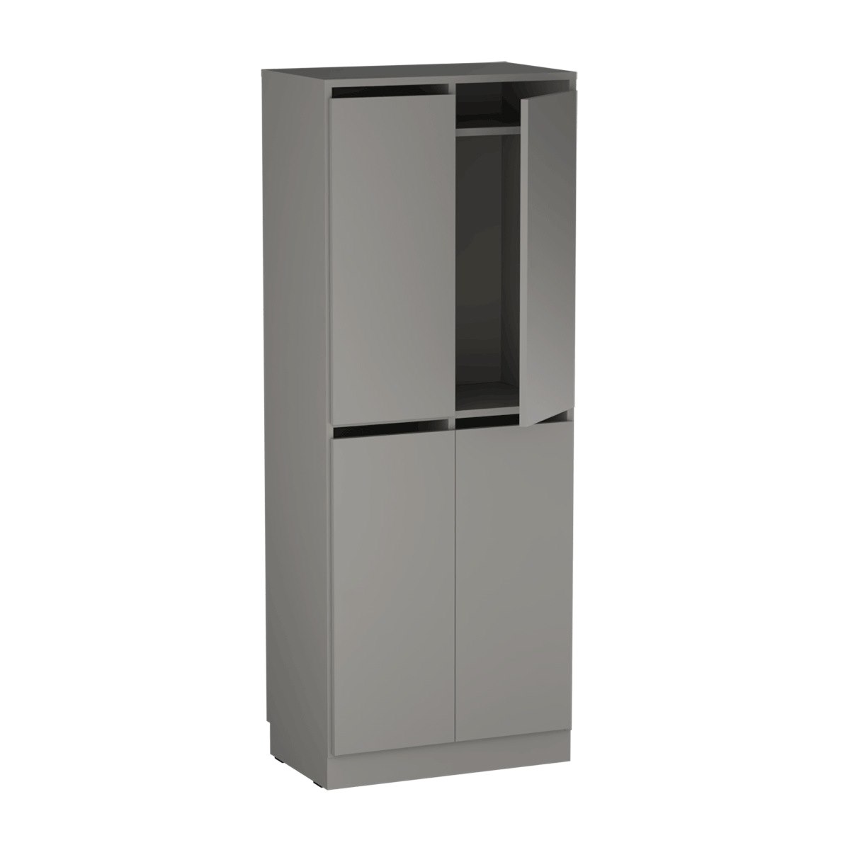 Personalskåp, 4 fack/post, 66x172,5 cm, mifarelås, mellangrå