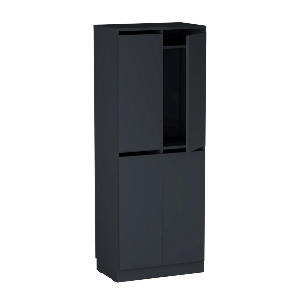 Personalskåp, 4 fack/post, 66x172,5 cm, mifarelås, mörkgrå