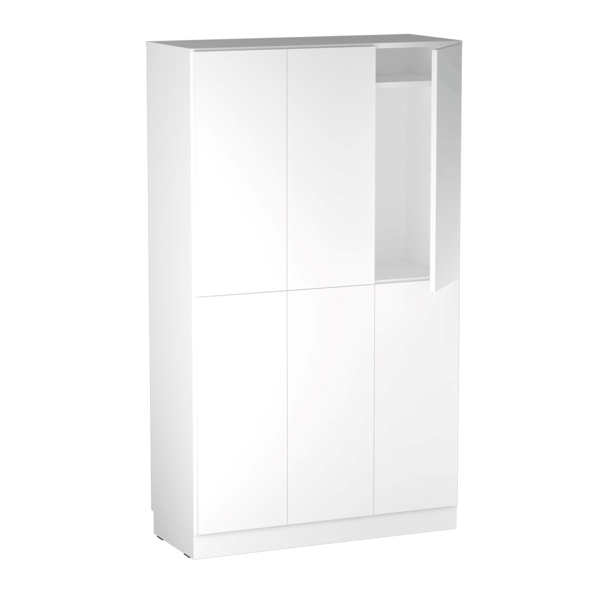 Personalskåp, 6 fack, 100x172,5 cm, mifarelås, vit