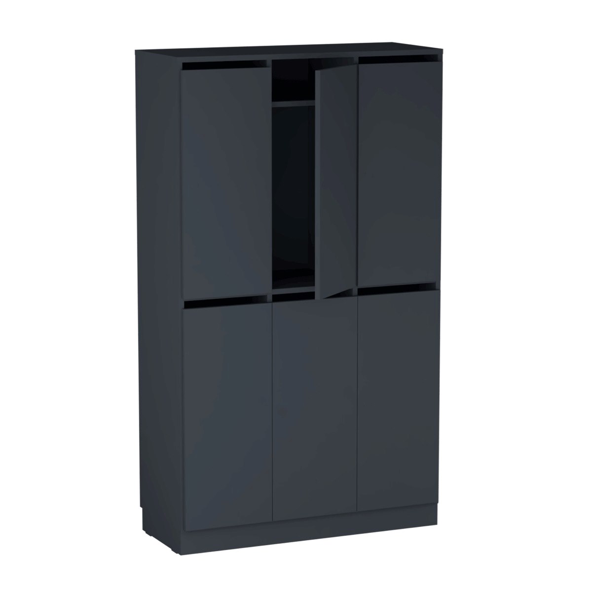 Personalskåp, 6 fack/post, 100x172,5 cm, mifarelås, mörkgrå