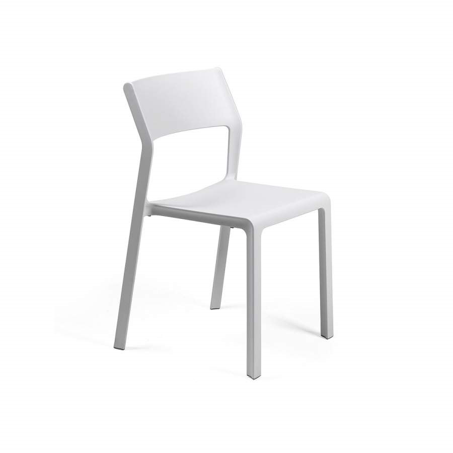 Stol Trill, sh.47 cm, stapelbar, vit