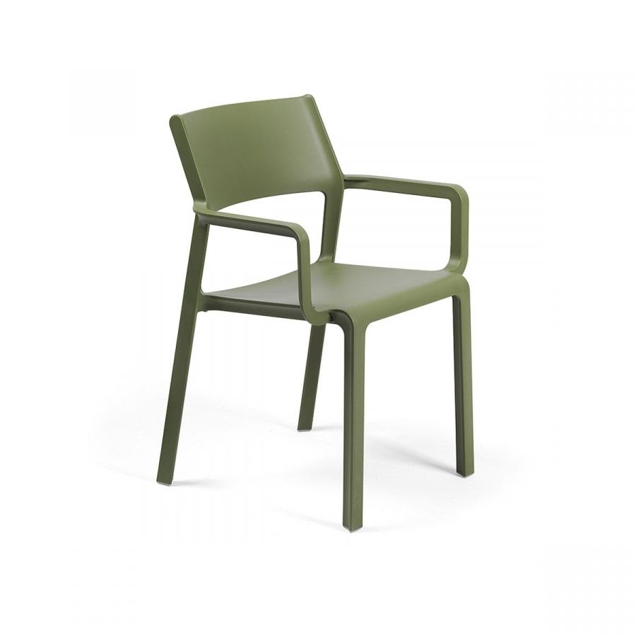 Karmstol Trill, sh.47,5 cm, stapelbar, mossgrön