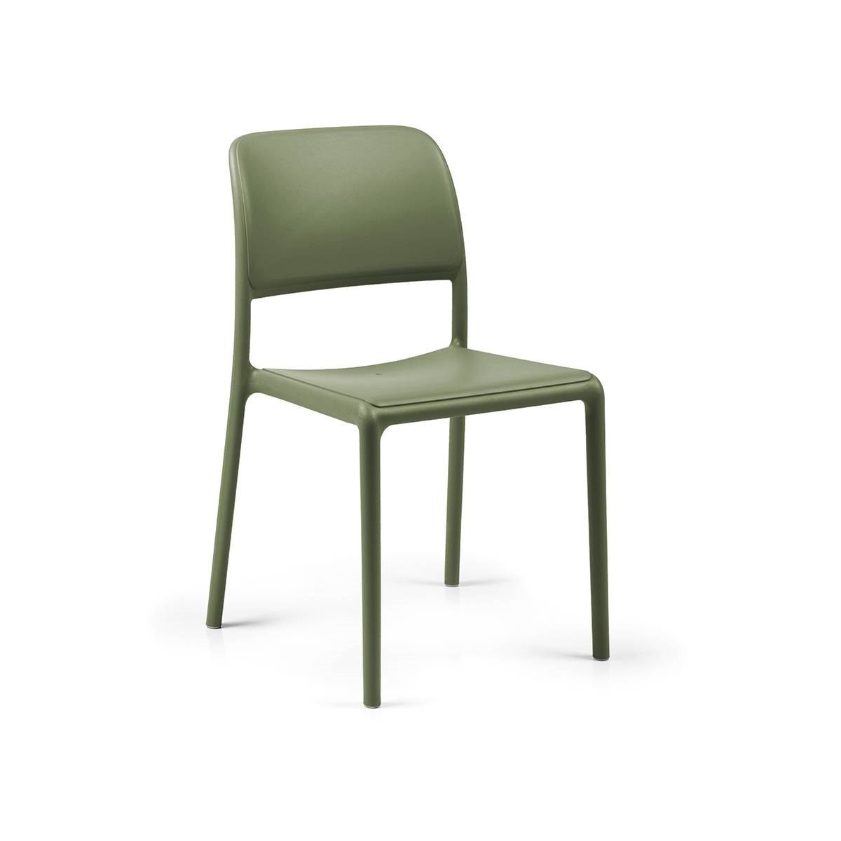 Stol Riva Bistrot, sh.46,5 cm, stapelbar, mossgrön