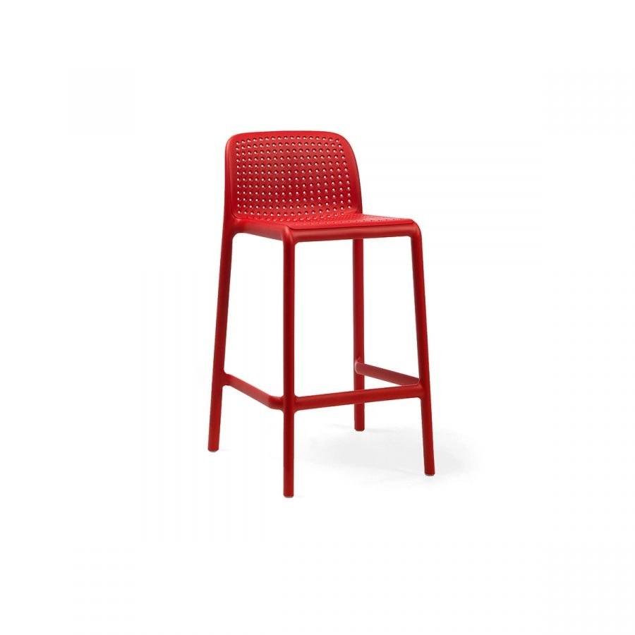 Barstol Bora Lido Mini, sh.65 cm, stapelbar, röd