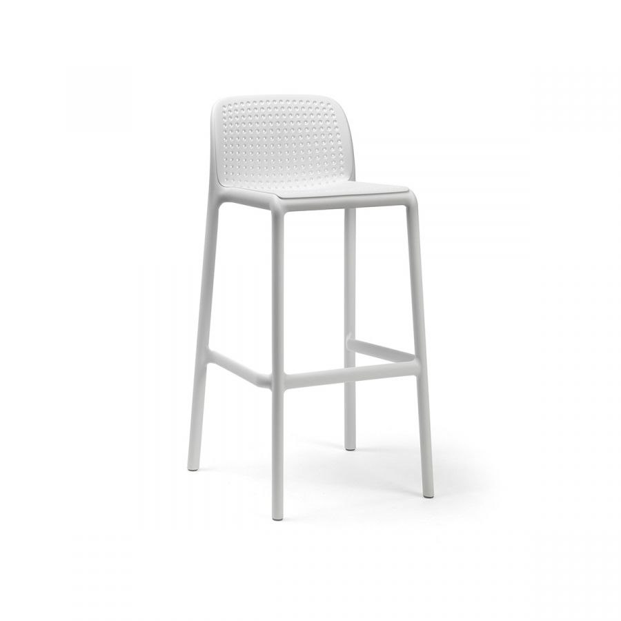 Barstol Bora Lido, sh.76 cm, stapelbar, vit