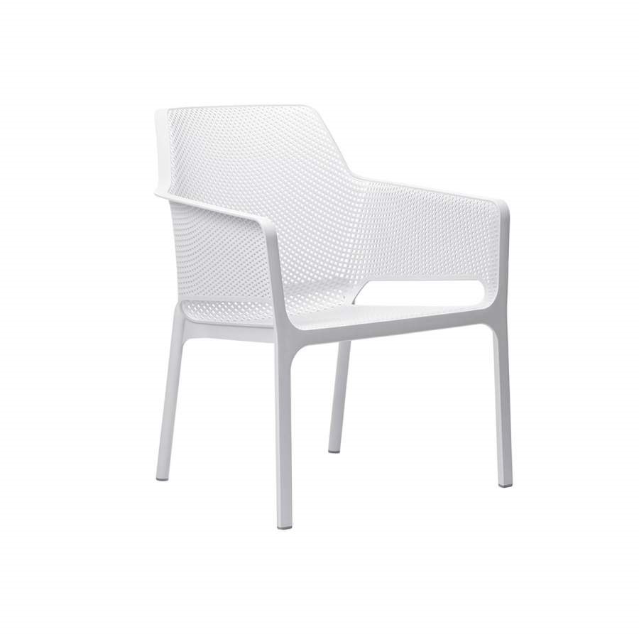 Loungestol Net Relax, sh.41,5 cm, stapelbar, hvit
