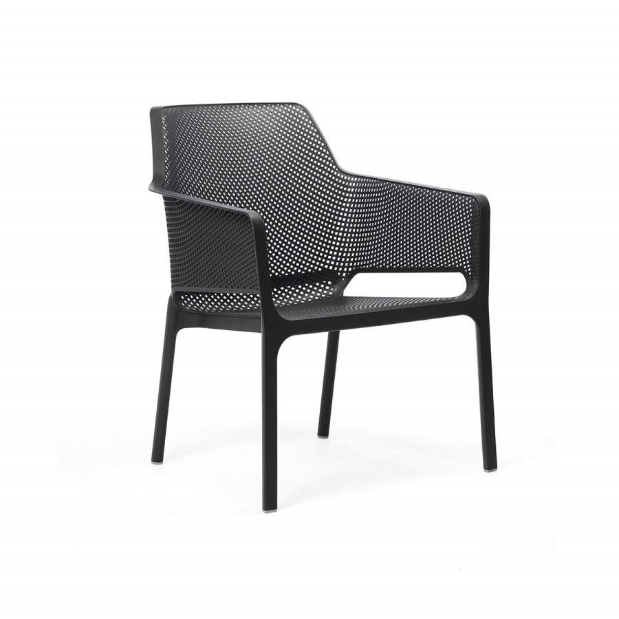 Loungestol Net Relax, sh.41,5 cm, stapelbar, antrasitt