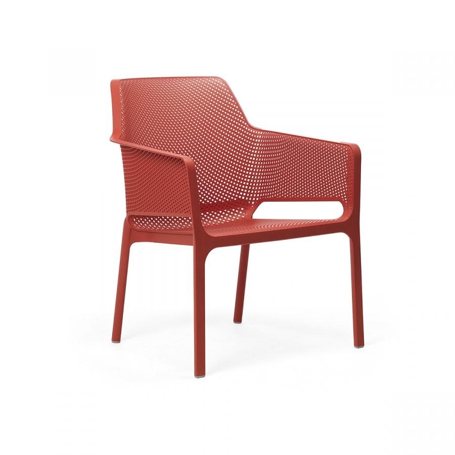 Loungestol Net Relax, sh.41,5 cm, stapelbar, korall