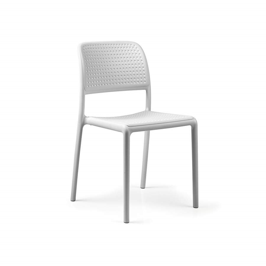 Stol Bora Bistrot, sh.46,5 cm, stapelbar, vit