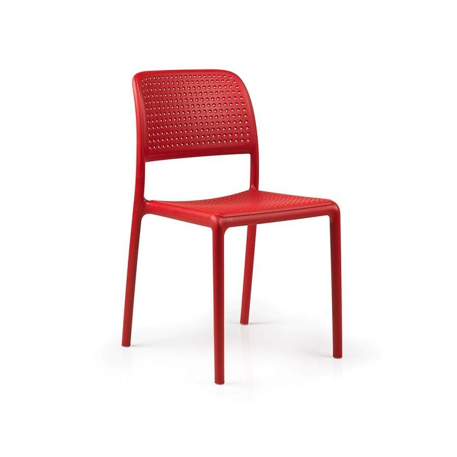 Stol Bora Bistrot, sh.46,5 cm, stapelbar, röd