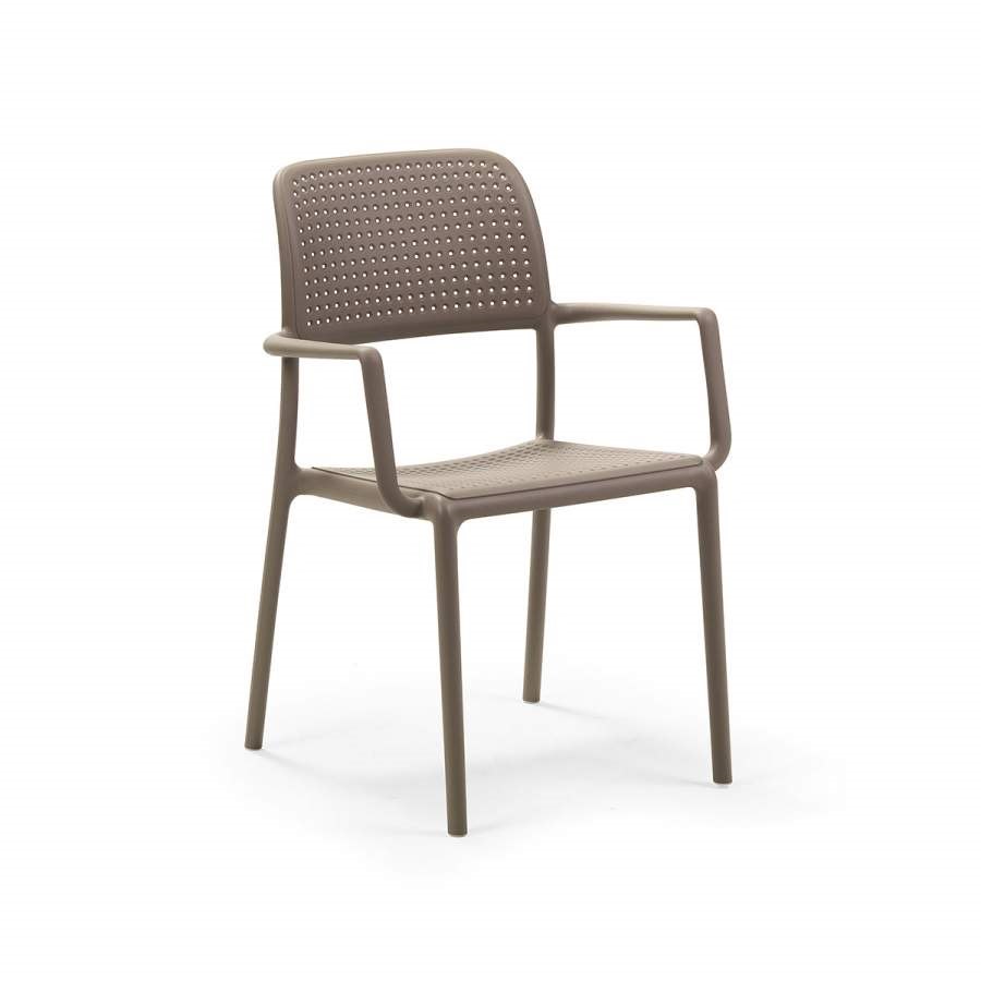 Karmstol Bora, sh.46,5 cm, stapelbar, duvgrå