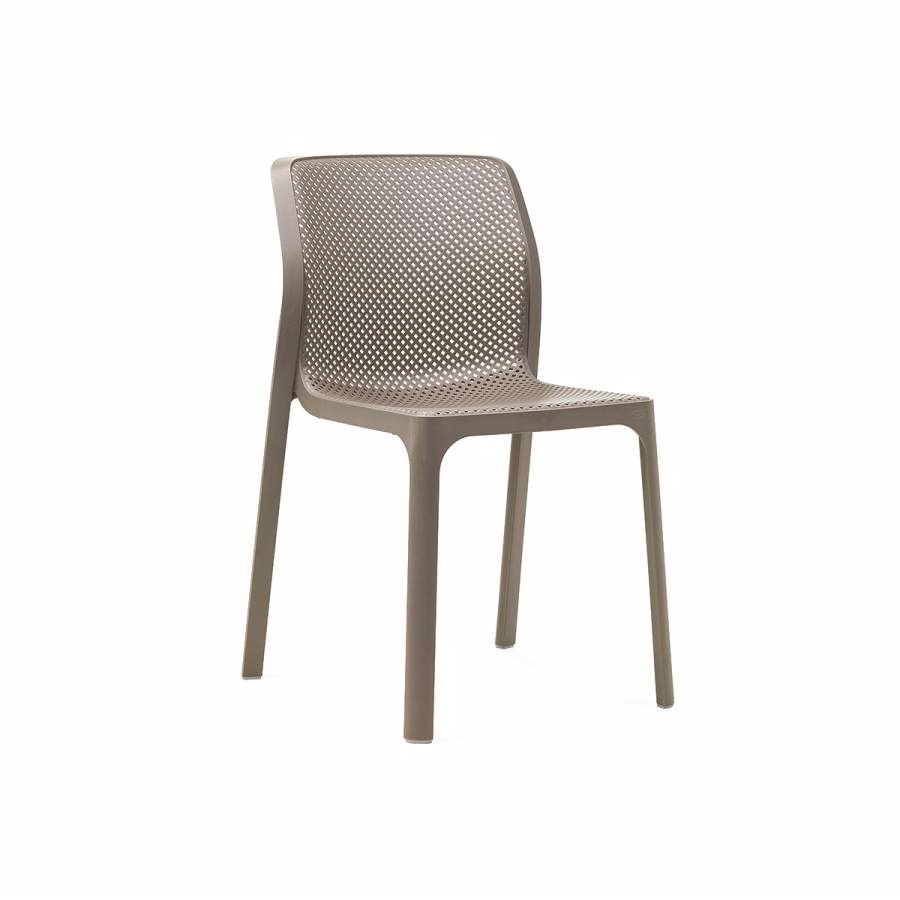 Stol Net Bit, sh.47 cm, stapelbar, duvgrå
