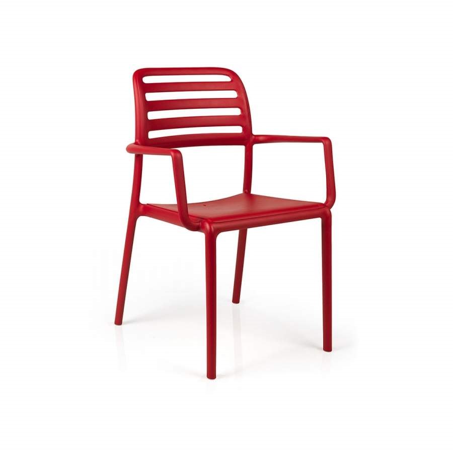 Karmstol Costa, sh.46,5 cm, stapelbar, röd