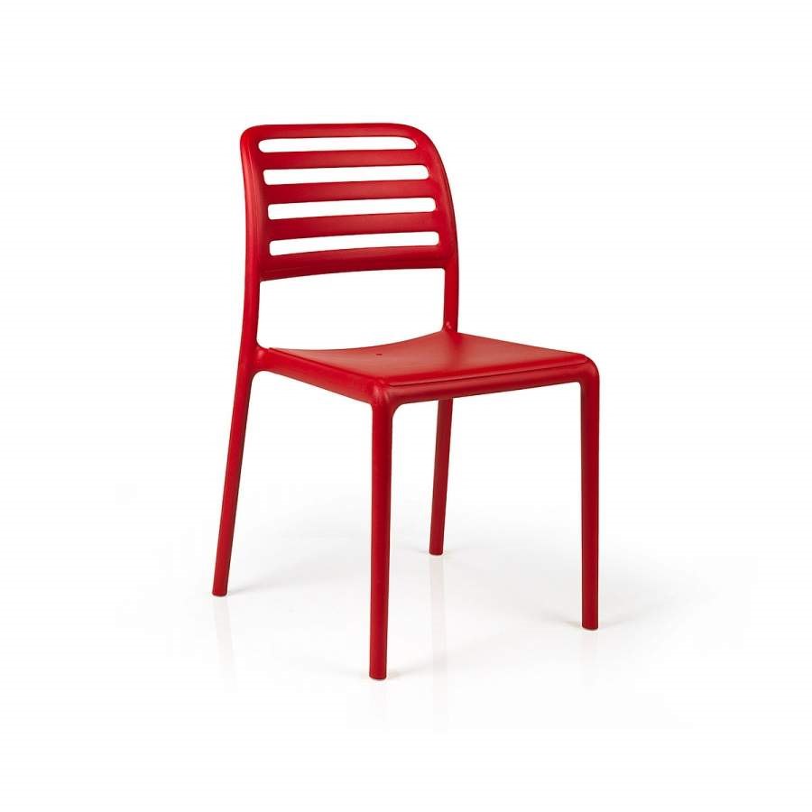 Stol Costa Bistrot, sh.46,5 cm, stapelbar, röd