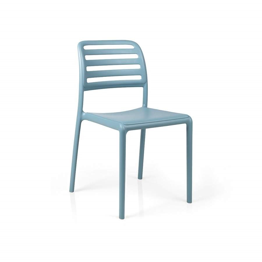 Stol Costa Bistrot, sh.46,5 cm, stapelbar, ljusblå