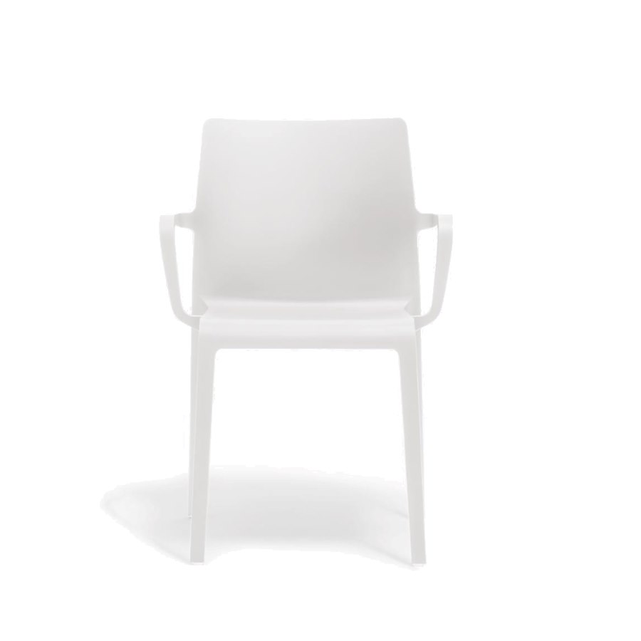 Karmstol Volt HB 674, sh.46 cm, stapelbar, vit