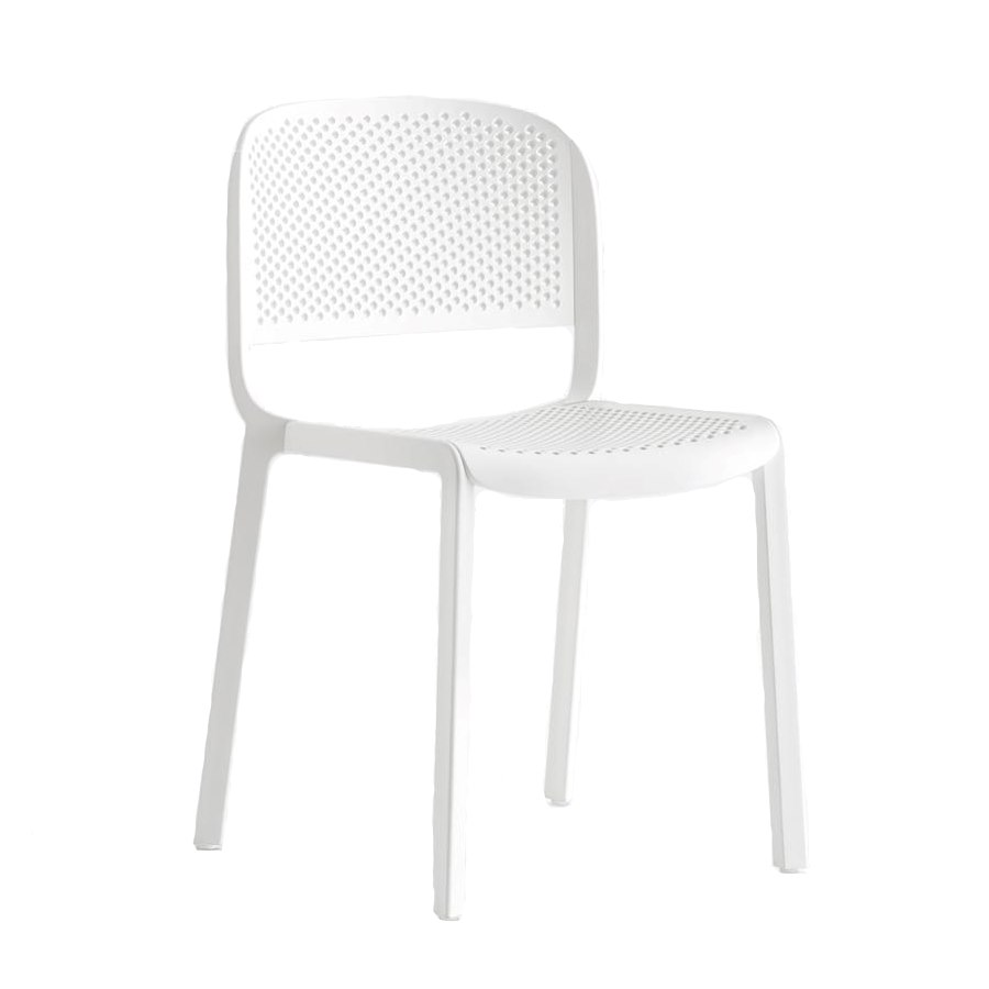 Stol Dome 261, sh.46 cm, stapelbar, vit