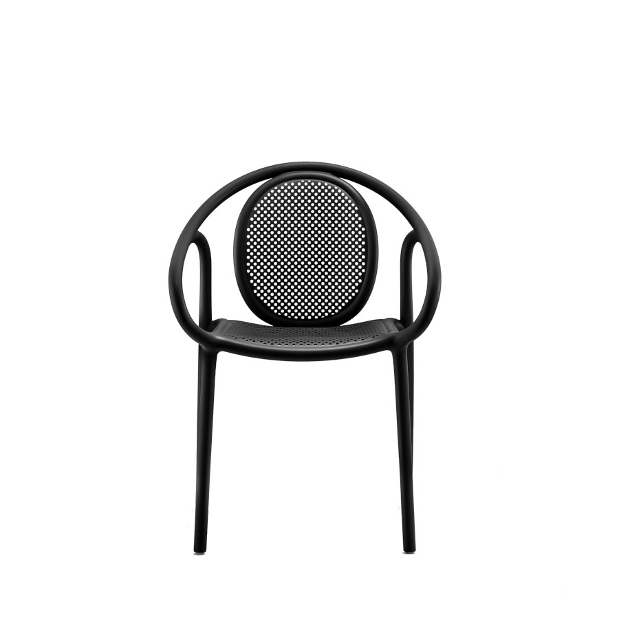 Karmstol Remind 3735, sh.46 cm, stapelbar, svart
