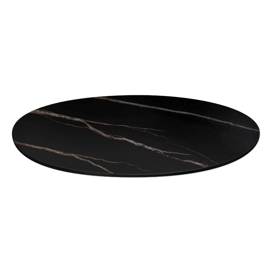 Bordsskiva, sintrad sten, dia 60 cm, svart